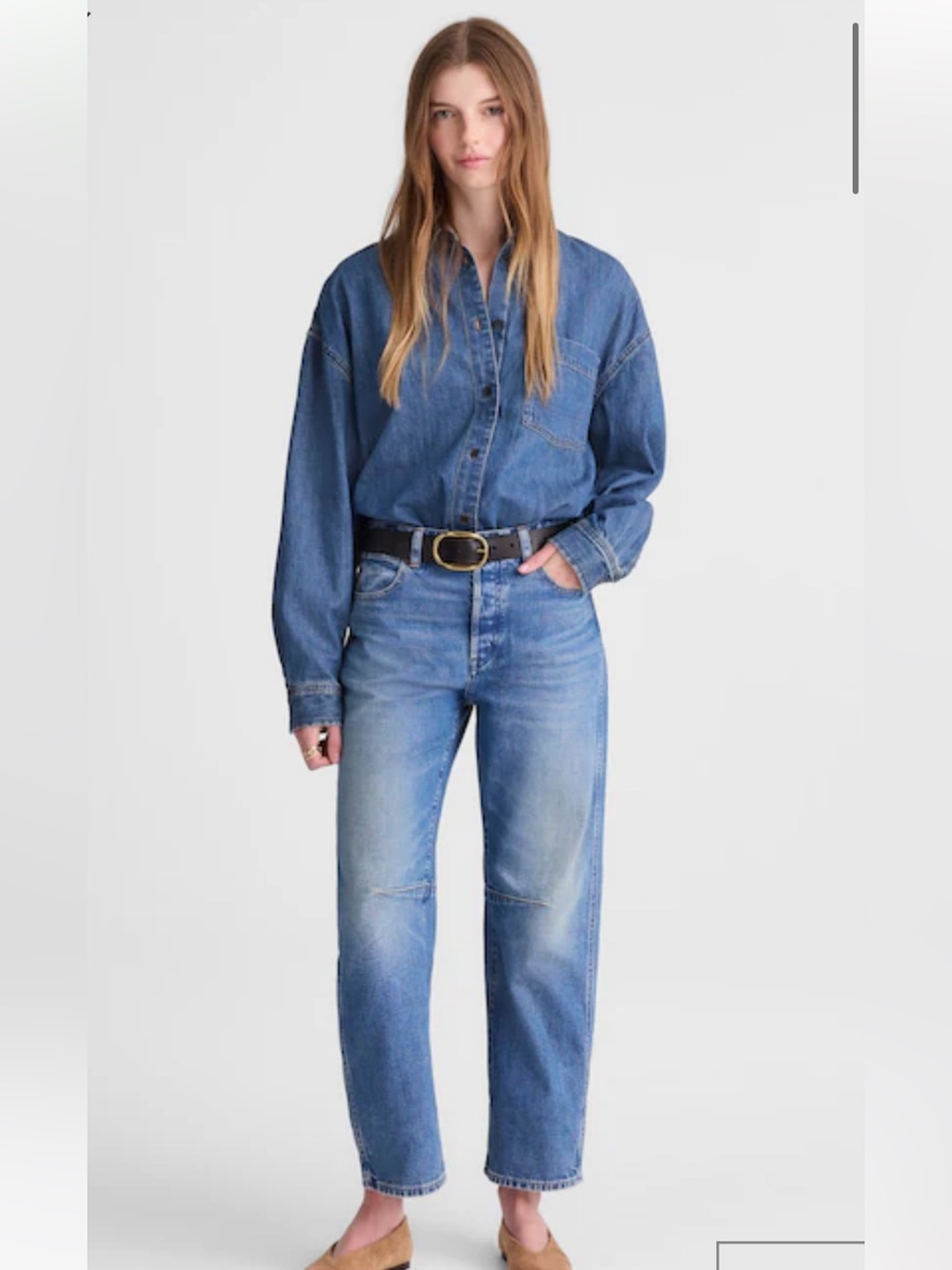 Madewell The Darted Barrel-Leg Jean Tall Size 31T Dark Wash Denim